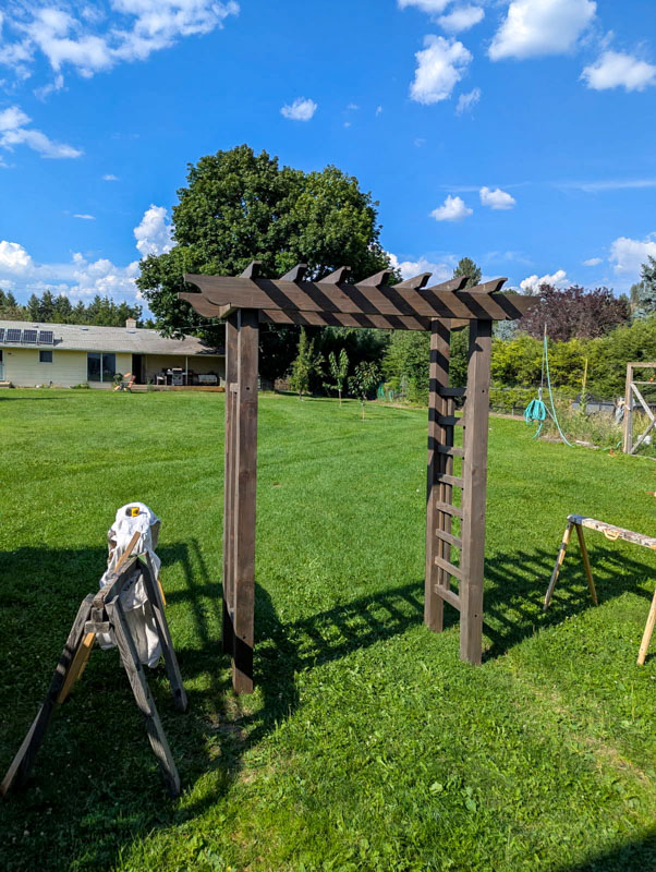 Custom garden arbor build in Hayden, Idaho