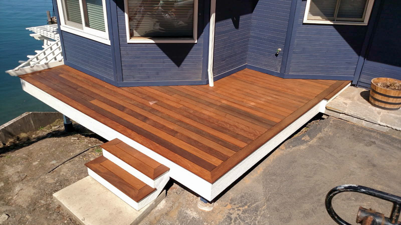 Ipe wood deck overlooking the lake in Coeur d'Alene, Idaho